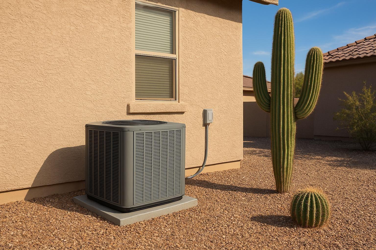 Air conditioning system next to Arizona home