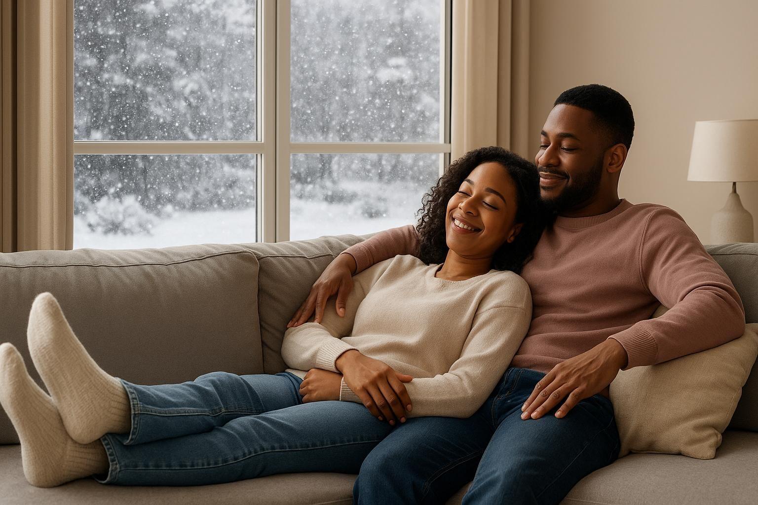Couple relaxing on the couch